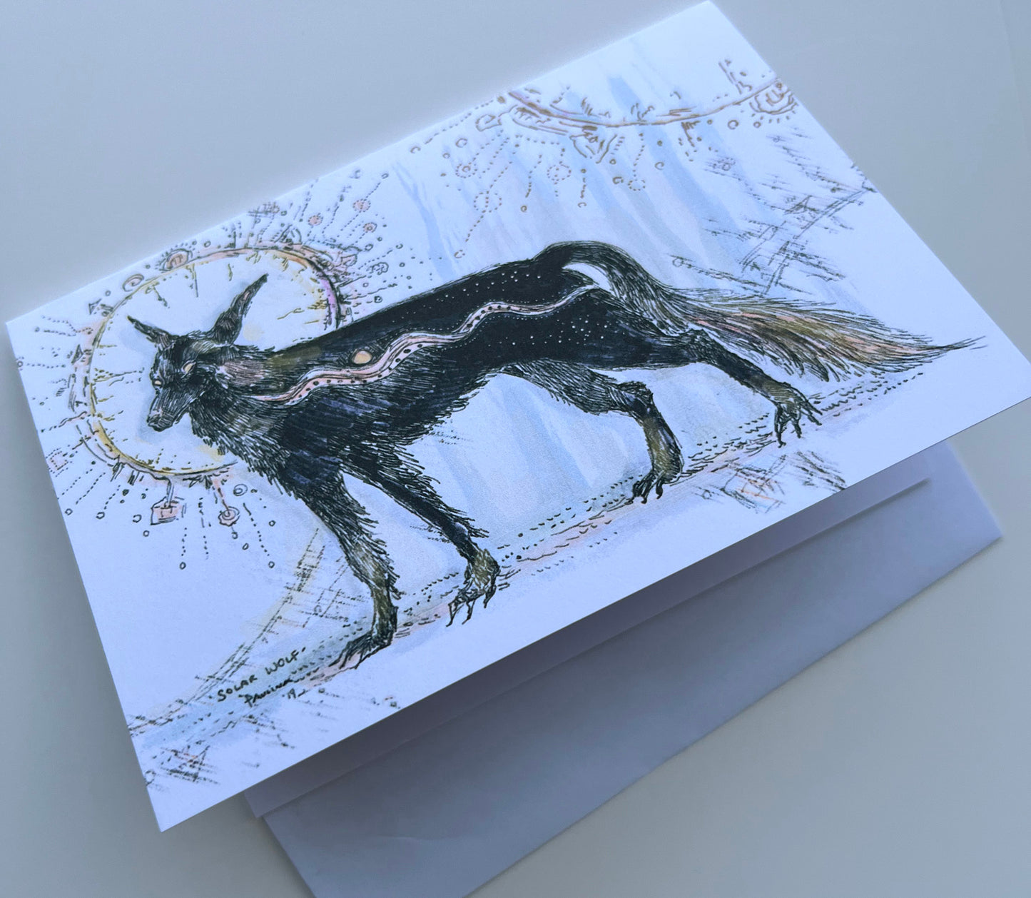 Solar Wolf Note Card