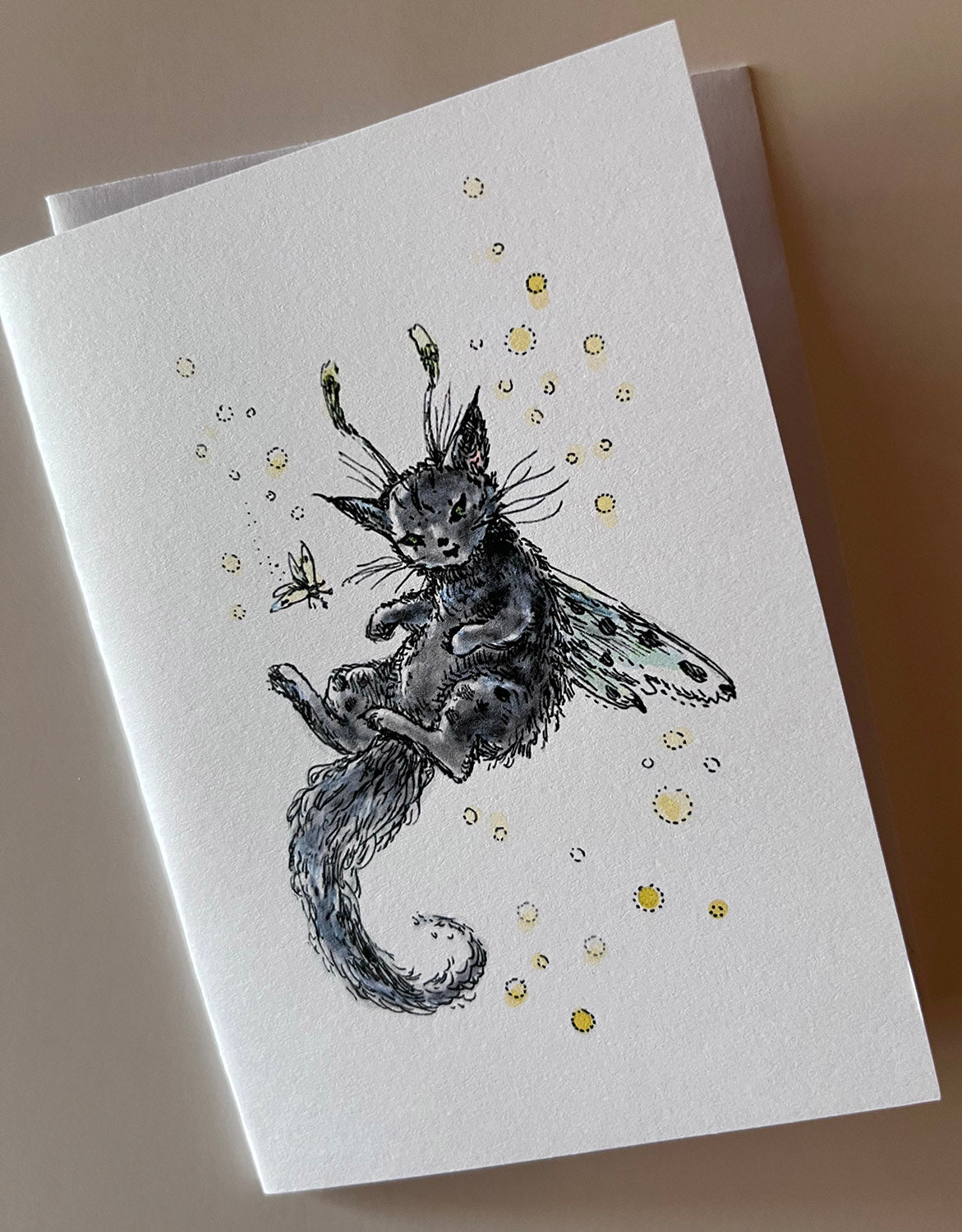 Smoky Pixie Kitten Note Card