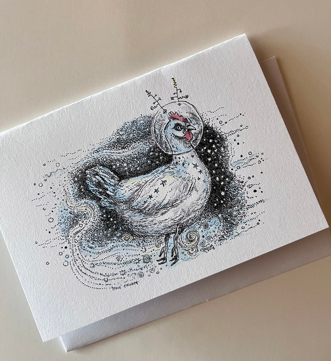 Space Chicken Note Card