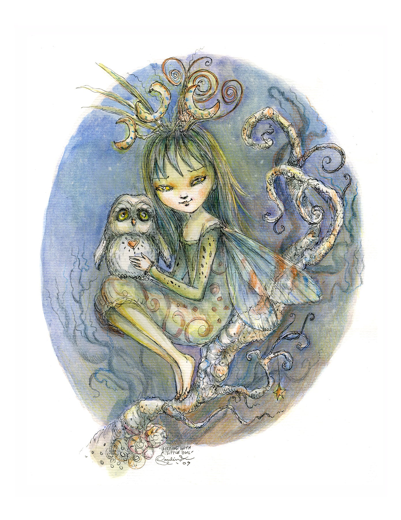 Sitting with a Little Owl