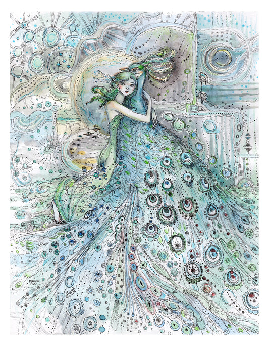 Peacock Hug (Moonlight)