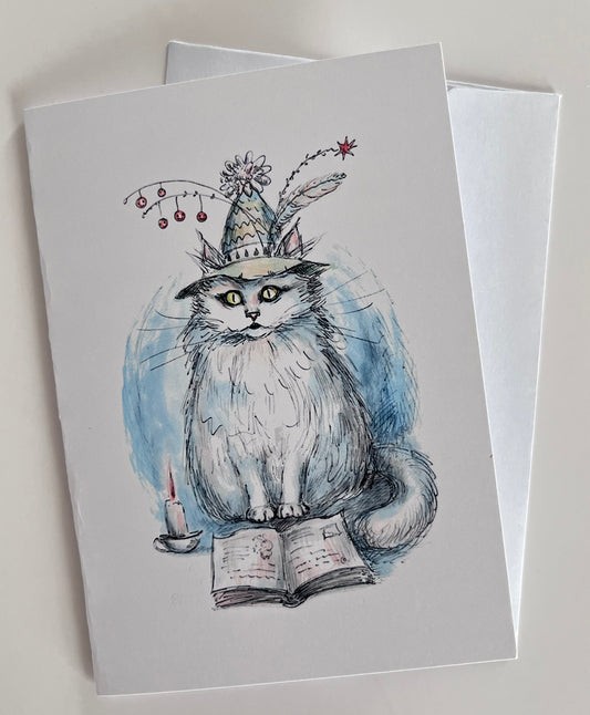 Floofy Cat Magick Note Card