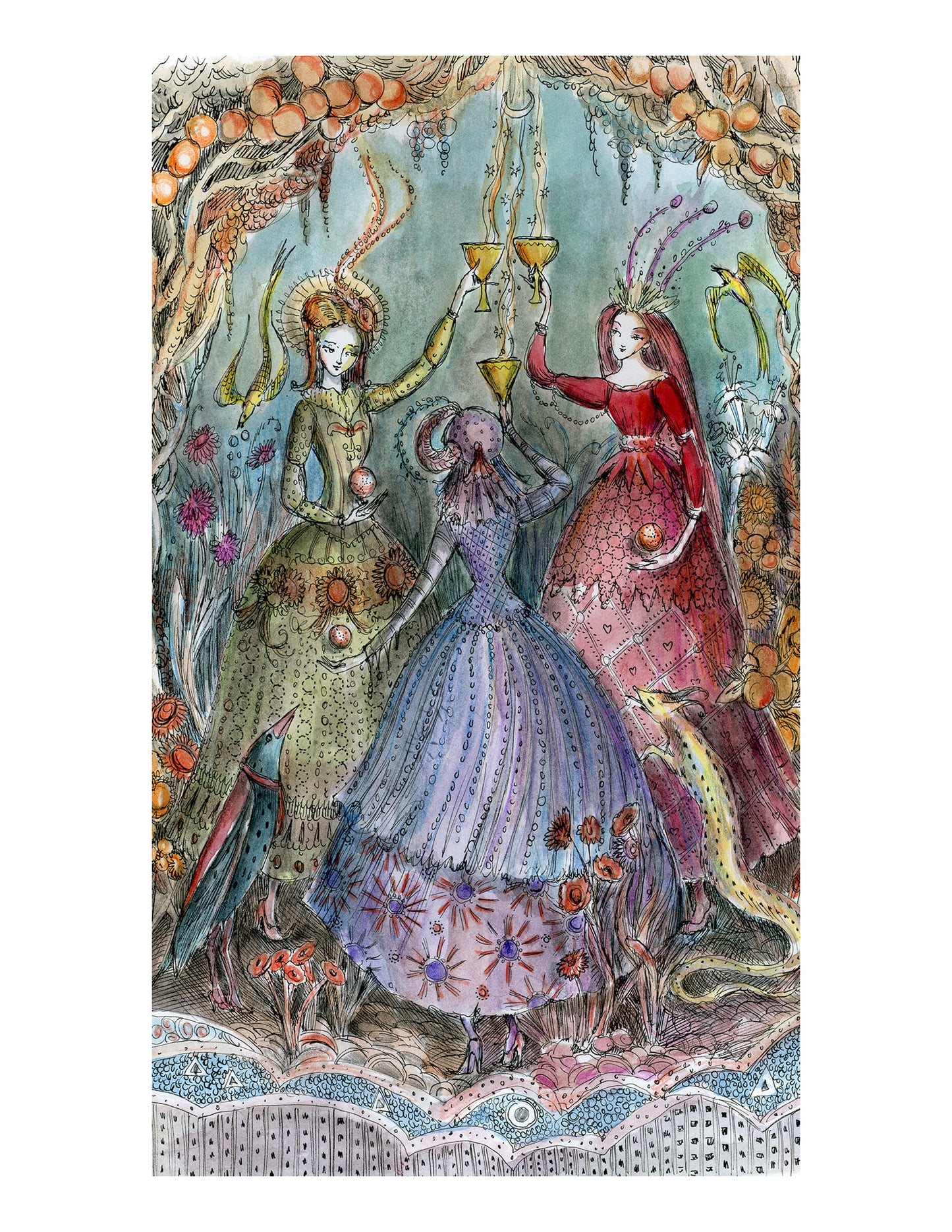Three of Cups (Paulina Tarot)